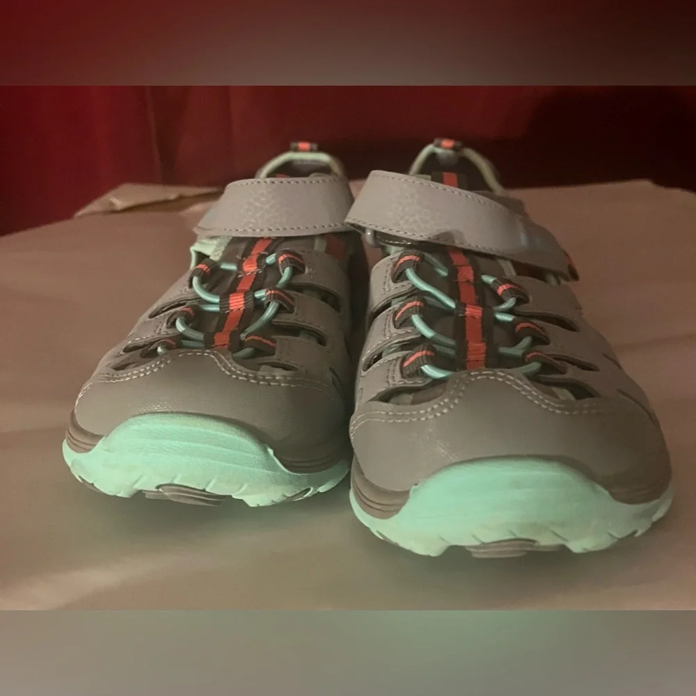 NEW Merrell Big Kid's Hydro H2O Hiker Sandal in Grey/Turquoise MY57961 Size 5M